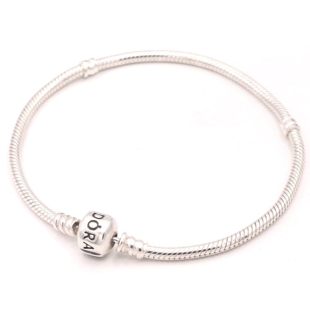 Authentic PANDORA Moments Barrel Clasp Charm Bracelet